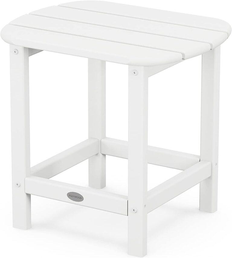 POLYWOOD SBT18WH South Beach 18″ White Outdoor Side Table | Durable & Weather-Resistant