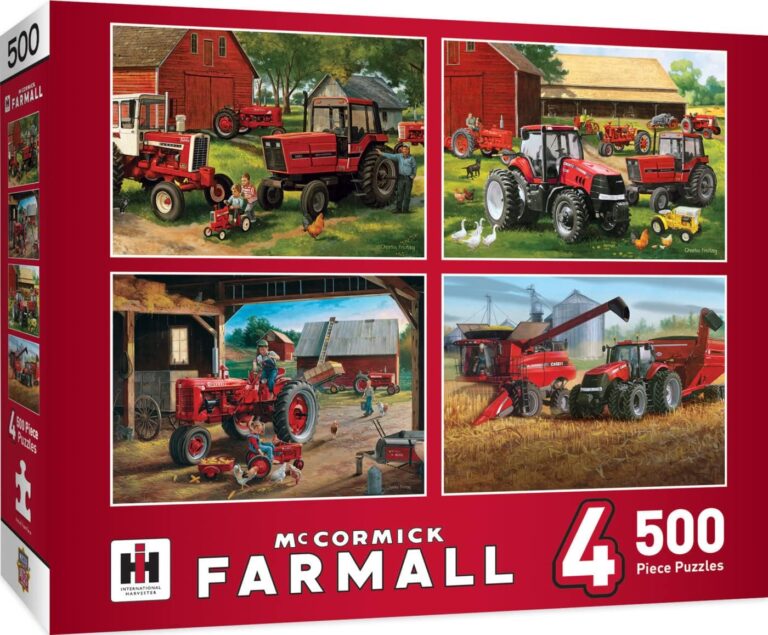 MasterPieces 2000 Piece Jigsaw Puzzle 4-Pack: Farmall Tractor Collection for Adults & Family