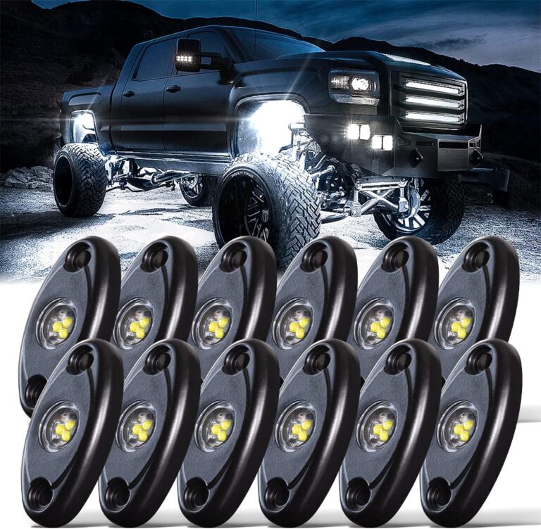 White Rock Lights: LEDMIRCY High Power Underbody Pure White LED Rock Lights 12PCS for UTV, Truck, Off-Road, SUV, ATV