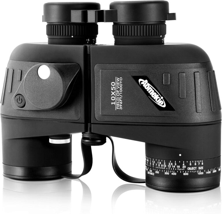 Aomekie 10×50 Binoculars for Adults: Waterproof with Rangefinder & Compass for Hunting, Birdwatching, Boating