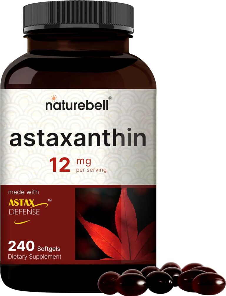 NatureBell Astaxanthin 12mg, 240 Softgels | Max Strength Antioxidant for Eye, Skin & Cellular Health | 4 Month Supply