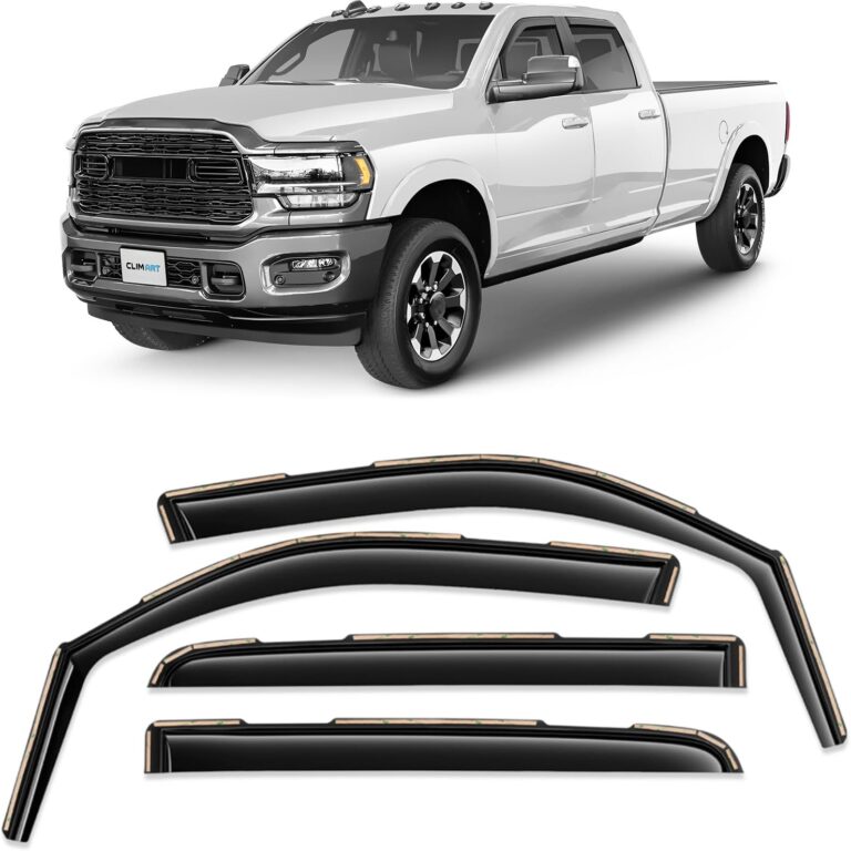 CLIM ART Dark Smoke Rain Guards for Dodge RAM 2500/3500 (2019-2026 Crew Cab) | 4pc In-Channel Window Deflectors