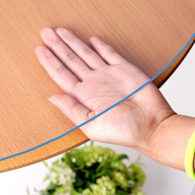 60 Inch Round Clear PVC Table Protector – Vinyl Tablecloth & Furniture Cover for Dining, Coffee & Entryway Tables