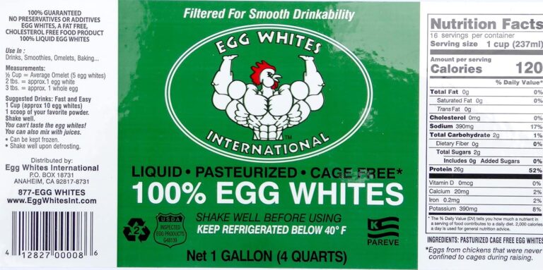 100% Pure Liquid Egg White Protein | Cage-Free Drinkable Egg Whites (1 Gallon) | Egg Whites International