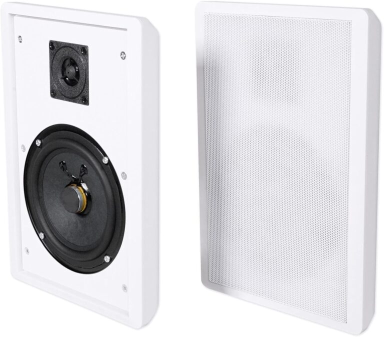 Rockville RockSlim White 5.25″ 240W Wall Mount Slim Speakers | Home Theater Sound