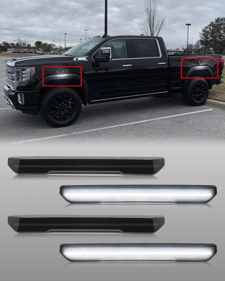 Mynoway Smoked Lens LED Side Marker Lights for Sierra 2500HD/3500HD 2020-2025 | Front & Rear Kit