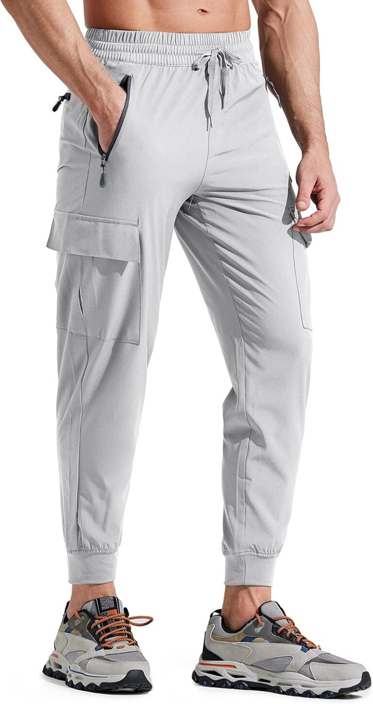 Libin Men’s Lightweight Joggers: Quick-Dry Cargo Hiking Pants for Running, Workout & Outdoor Travel