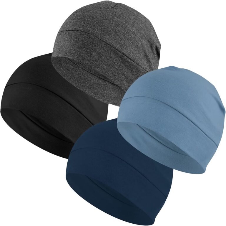 Headshion Cotton Skull Caps 2-Pack: Lightweight Beanie Sleep Hats & Breathable Helmet Liner for Men & Women
