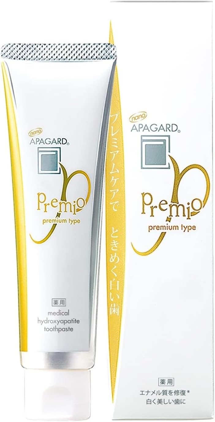 APAGARD® PREMIO Nano-Hydroxyapatite Toothpaste for Naturally Whiter Teeth, No Fluoride, Double Mint, Pack of 2
