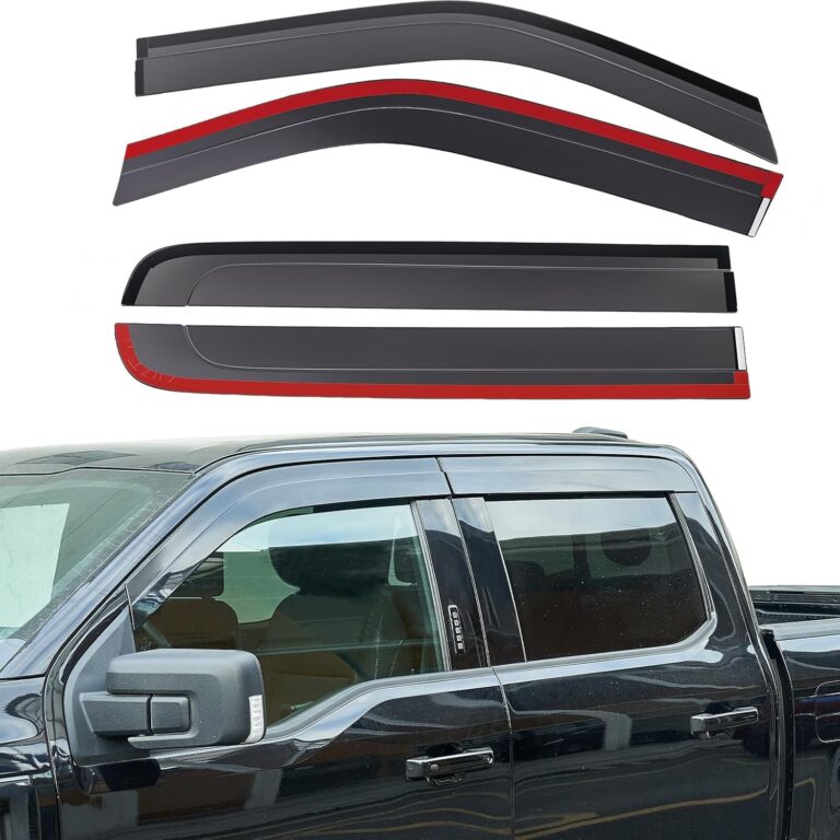 JOYTUTUS Low Profile Vent Visors for 2015-2024 Ford F150 & Raptor Crew Cab | Outside Mount Rain Guards & Deflectors