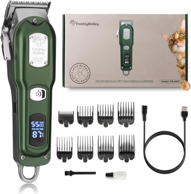 Freshly Bailey Cat Clippers for Matted Hair – Low Noise Grooming Trimmer & Shaver for Long Hair Cats