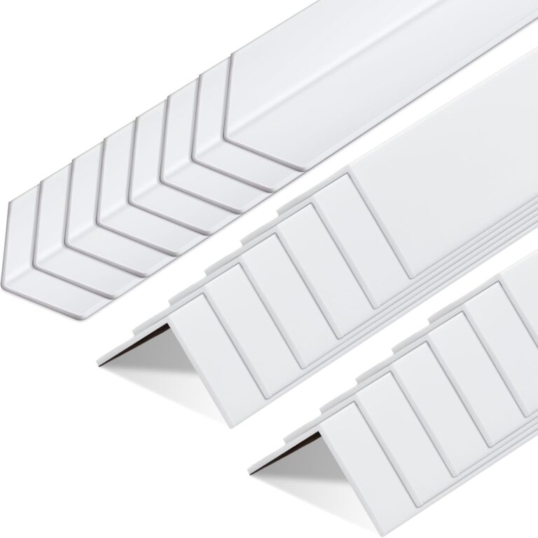 Sasylvia 20 Pcs White Vinyl Corner Protector Guards | 1-1/8 x 48 Inch Trim Molding for Furniture, Door & Cabinet Protection