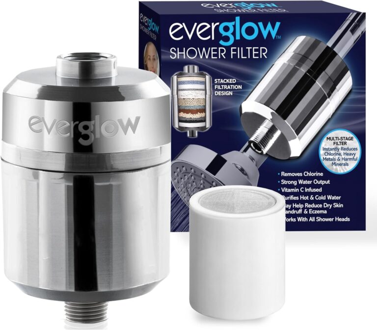 EVERGLOW Vitamin C Shower Filter: Reduce Chlorine, Soften Hard Water, Soothe Dry Skin & Eczema