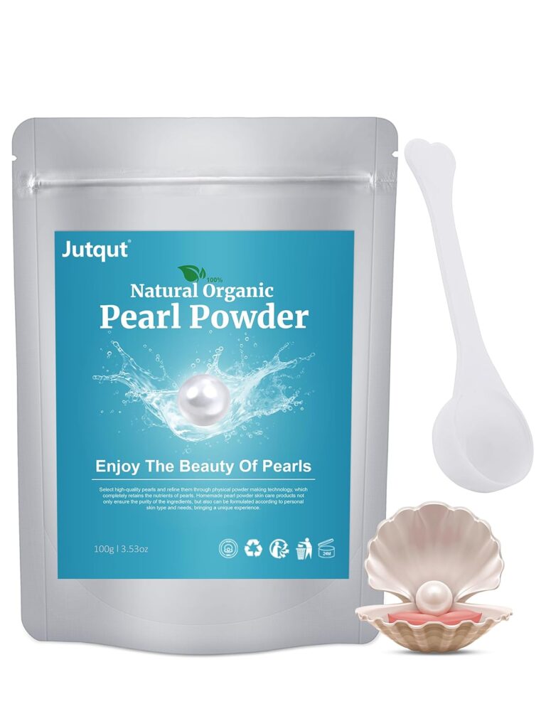 Jutqut Organic Freshwater Pearl Powder 100g | 100% Natural DIY Skincare for Anti-Aging, Pore-Shrinking & Deep Cleansing