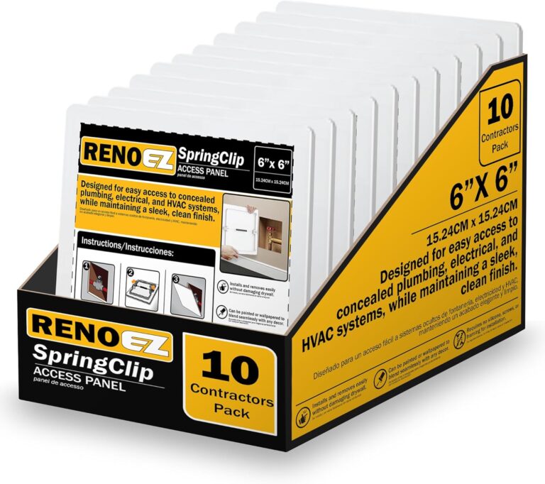 RenoEZ 6×6 Plastic Access Panel with Spring Click – No Tools Required for Drywall, Ceiling & Wall