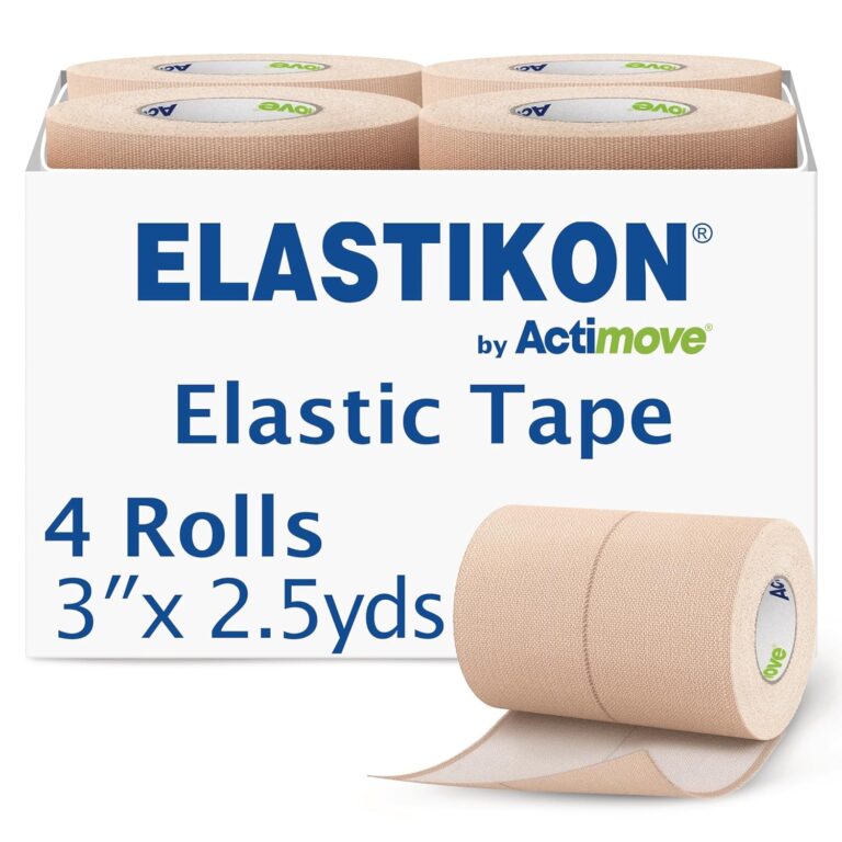 Elastic Tape for Sprains, Strains & Muscle Support | 3 in x 2.5 yd, 4 Rolls | Athletic & Medical Grade