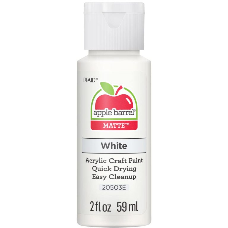 Apple Barrel Acrylic Paint in White (20503): A Budget-Friendly Craft Paint for Beginners and DIY Projects