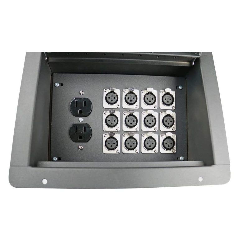Elite Core FBL12 Recessed Floor 12 XLRF + Duplex AC Back Box: Pro-Grade Stage Connectivity Solution