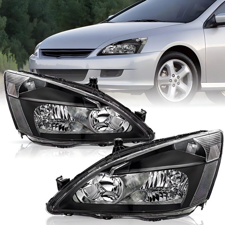 TUSDAR Headlight Assembly Set for 2003-2007 Honda Accord | Factory Halogen Type, Black Housing with Clear Reflector – Expert-Reviewed OEM Re