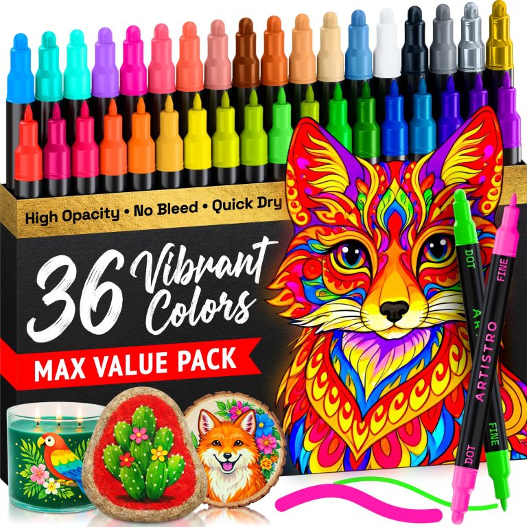 ARTISTRO 36 Precision Dual-Tip Acrylic Paint Markers: Expert Review of the Ultimate Paint Pens Set for Fabric, Rock, Glass, Wood & More