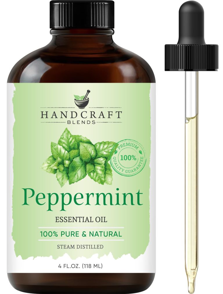 Handcraft Blends Peppermint Essential Oil 4 fl oz: A Large-Bottle Option for Everyday Aromatherapy and DIY Projects