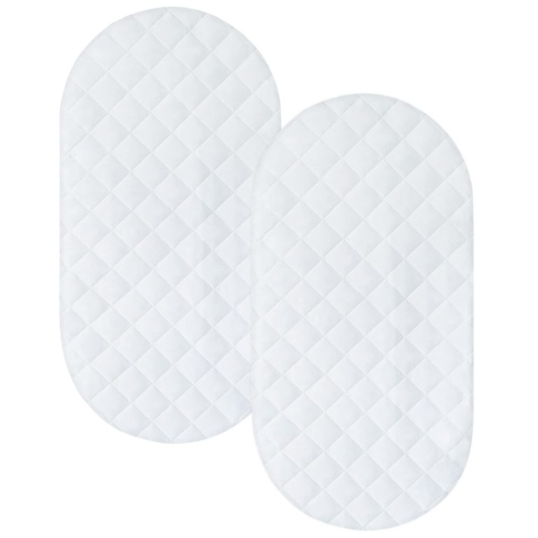 Bassinet Mattress Pad Cover for Hourglass/Oval Mattresses: A Practical 2-Pack Option for Waterproof Protection