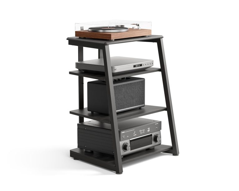 FITUEYES 4-Tier Corner AV Stand Review: A Space-Saving Rack with Adjustable Shelves for Gaming and Audio Gear