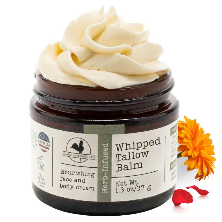 Hearth & Homestead Whipped Beef Tallow for Skin: A Rich, Grass-Fed Moisturizer with Calendula and Rose