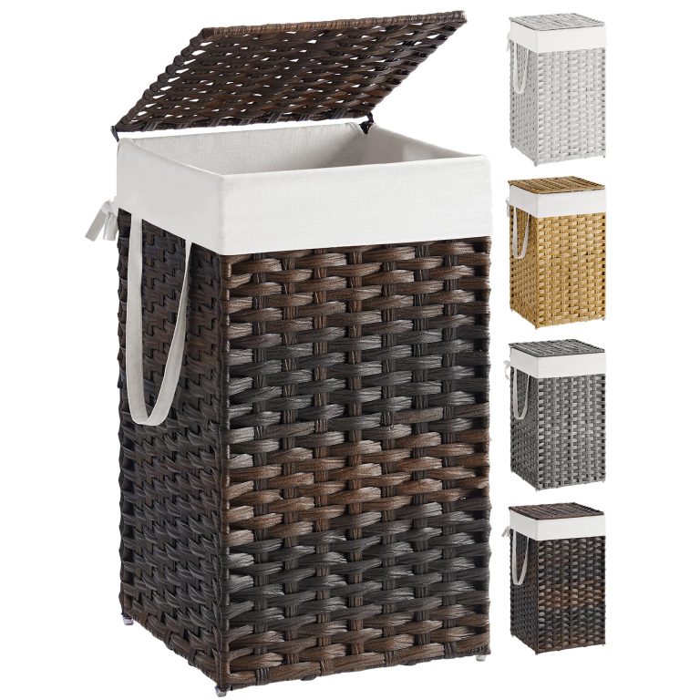 SONGMICS 17.2 Gallon Rattan Laundry Hamper with Lid: A Decent Option for Concealed Storage