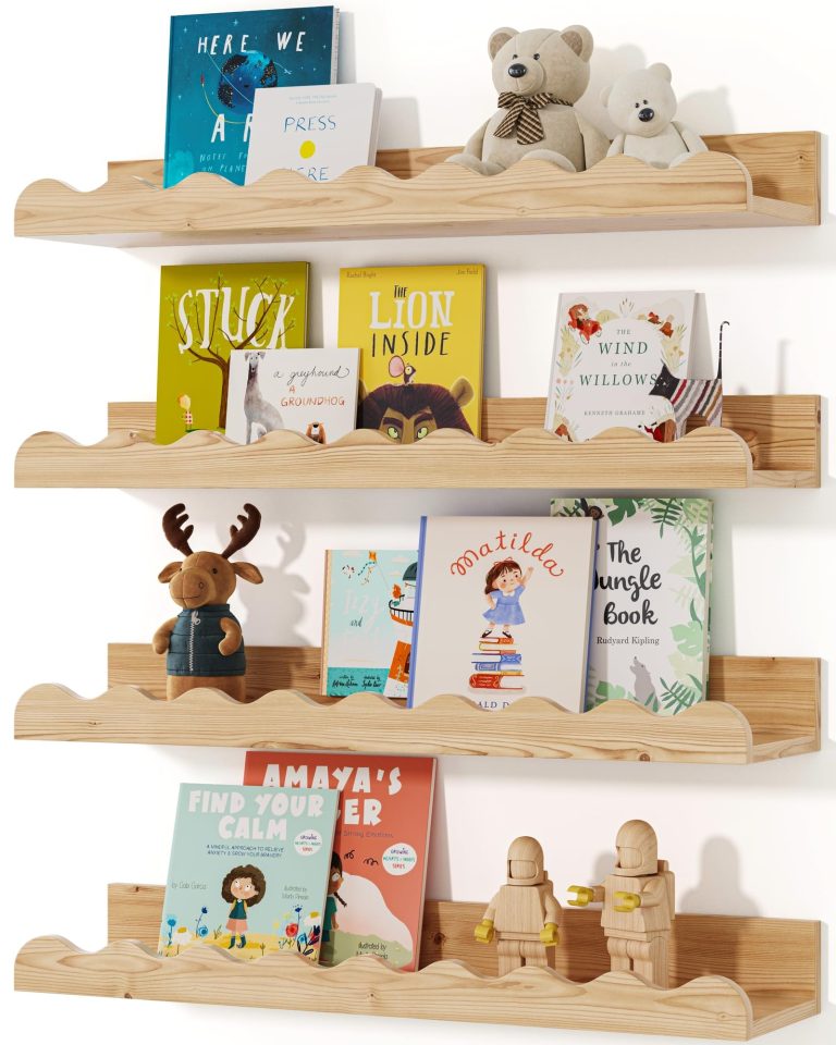 Seocry Kids’ Bookshelf Set of 4: A Practical Look at Wood Floating Nursery Shelves for Wall Storage