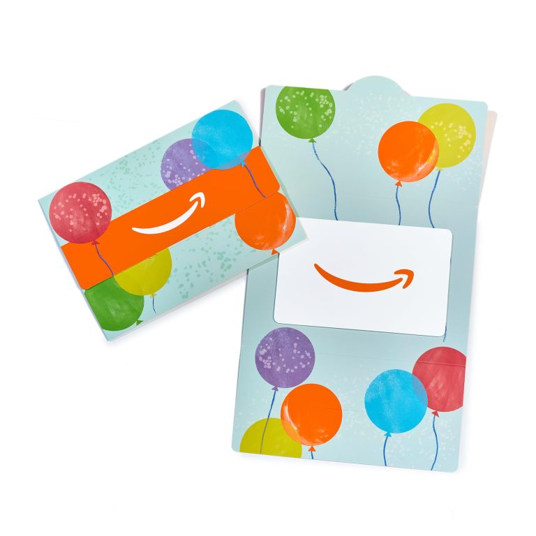 Amazon Physical Gift Card in Mini Envelope: Bright Balloons Design for Casual Gifting