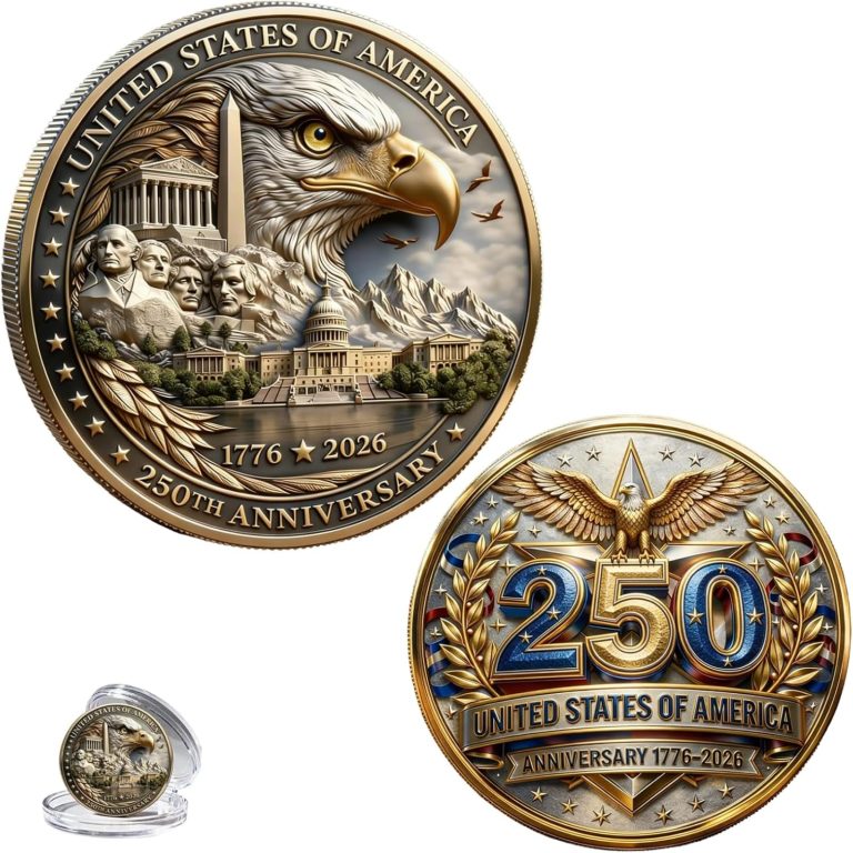USA 250th Anniversary Coin 1776-2026: A 3D Patriotic Keepsake for Collectors and History Buffs